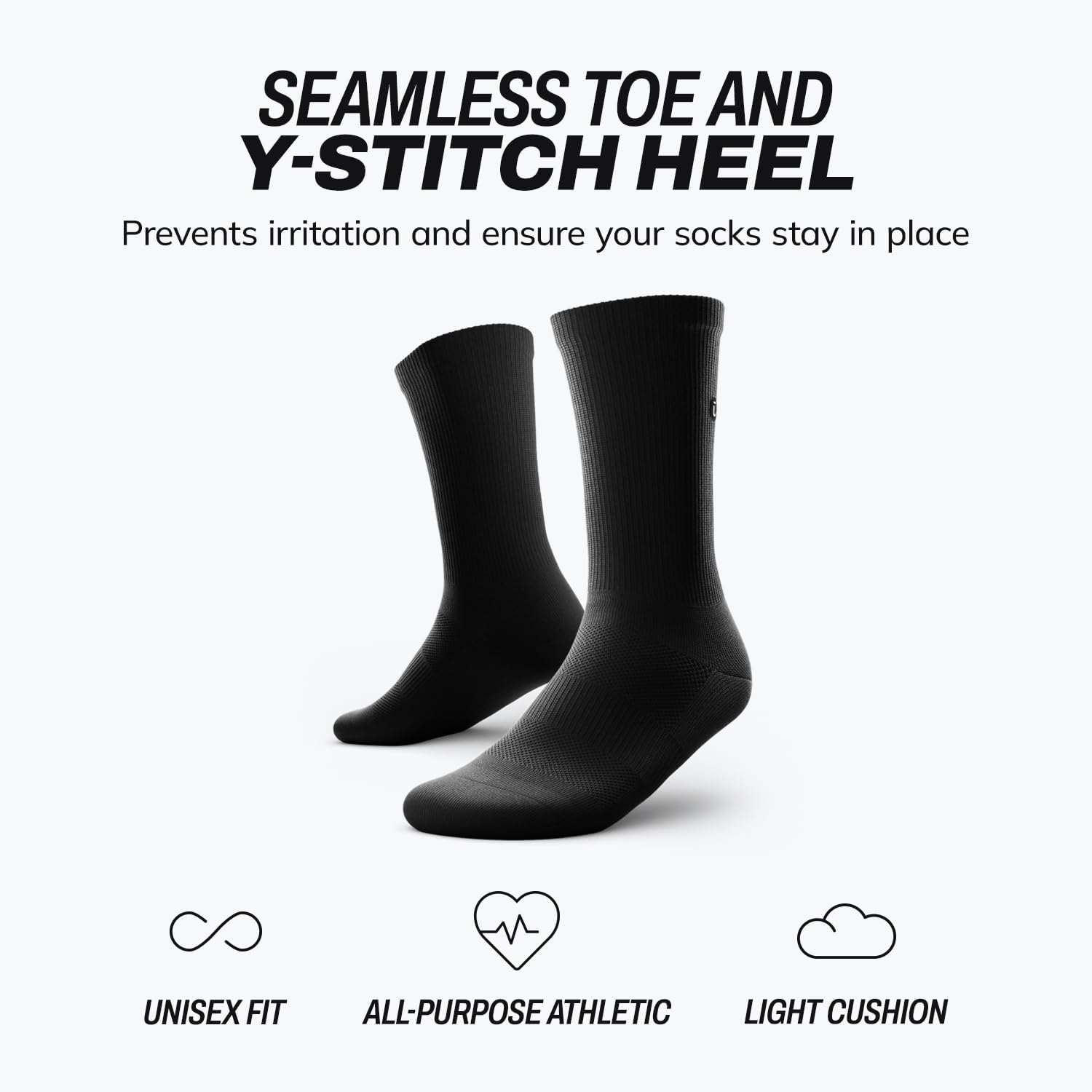 Outway Flagship White Crew Socks, Moisture-Wicking Athletic Calf Socks - 3 Pack - Image 5