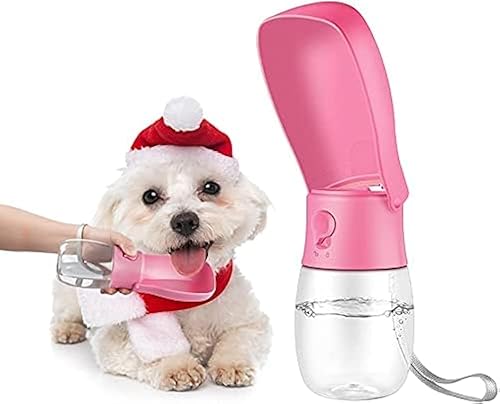 Holalele - Botella de agua portátil para perros y mascotas, dispensador plegable para caminar, senderismo, accesorios para cachorros, con filtro de