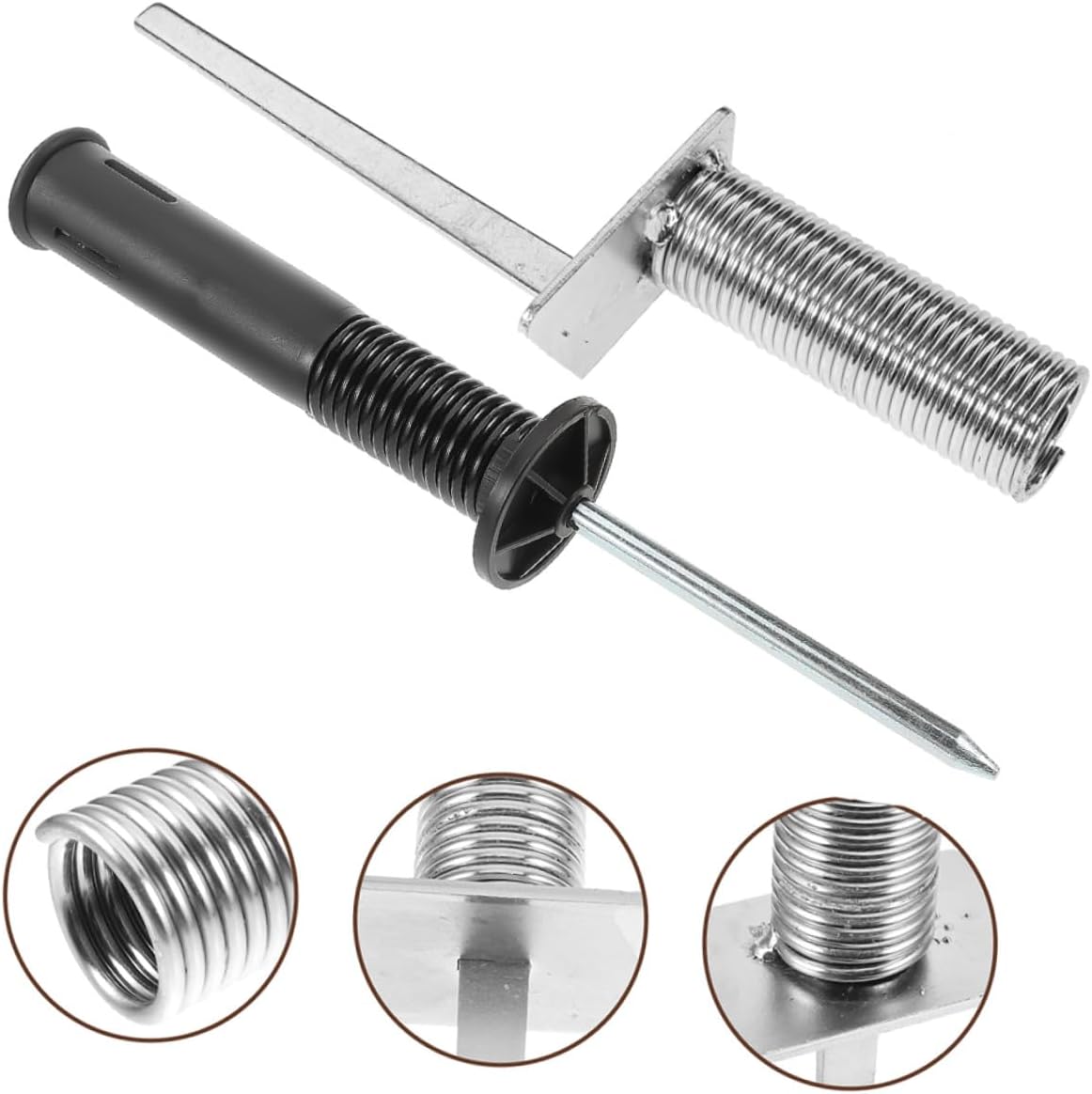 Kichvoe 4pcs Soccer Training Stake Set with Spring-Loaded Metal and Black Base, Corner Flag Ground Stakes for Soccer Field Marking and Agility Training Equipment