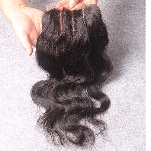 Lace Closure - Brazilian Body Wave - 6A grade - 3.5 x 4 inches, 8-20 inches, Freestyle, middle or 3 part (12 Inches, Three Part)