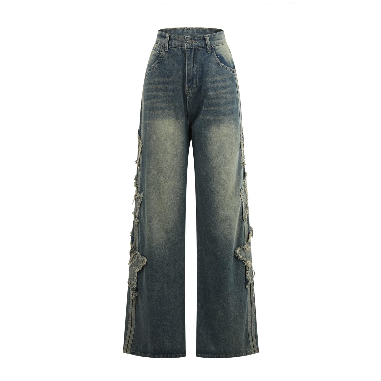 Vaqueros Mujer Ropa Pantalones Rectos Jeans Elasticos Tallas Grandes De Deportivos Baile Urbano Casual Talla Grande Anchos Y2K Push Up