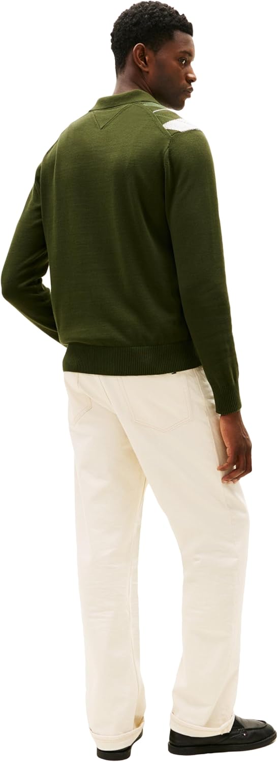 Tommy Hilfiger Men's Cotton Argyle Long Sleeve Pullover Sweater Polo
