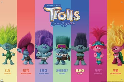 Miniatura 4 de Trends International Trolls Band Together - Póster de pared Perfect Harmony, 22.37 x 34.00 pulgadas, paquete de póster y pasador de empuje