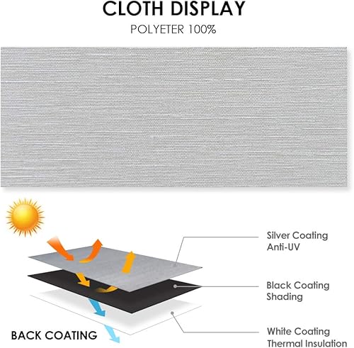 Miniatura 10 de ALLBRIGHT Cortinas enrollables con aislamiento térmico, 100% opacas, tela impermeable, 35 pulgadas de ancho con 95% de protección UV