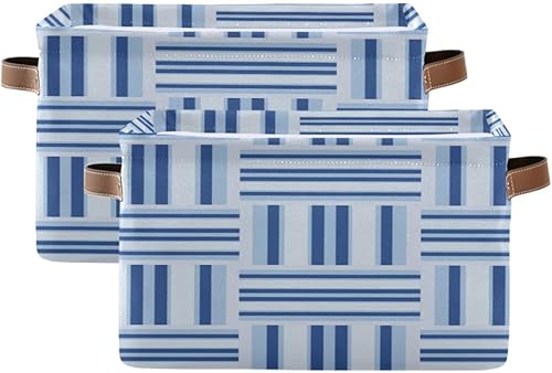Miniatura 2 de Blue Horizontal and Vertical Texture toys cloth baskets closet organizador para ropa and bags for gift,2 Pack