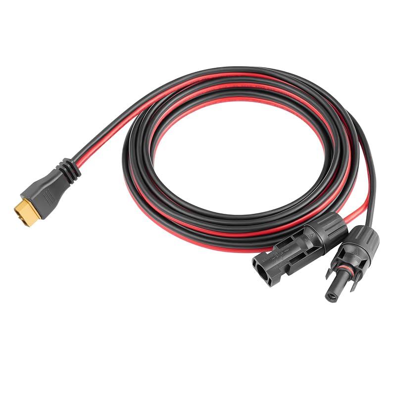 Cabo de Extensão para Carregamento Solar FXC 12 AWG com Conector XT60, 3,05 m, Painel Solar para Bateria, RV e Estação de Energia Portátil