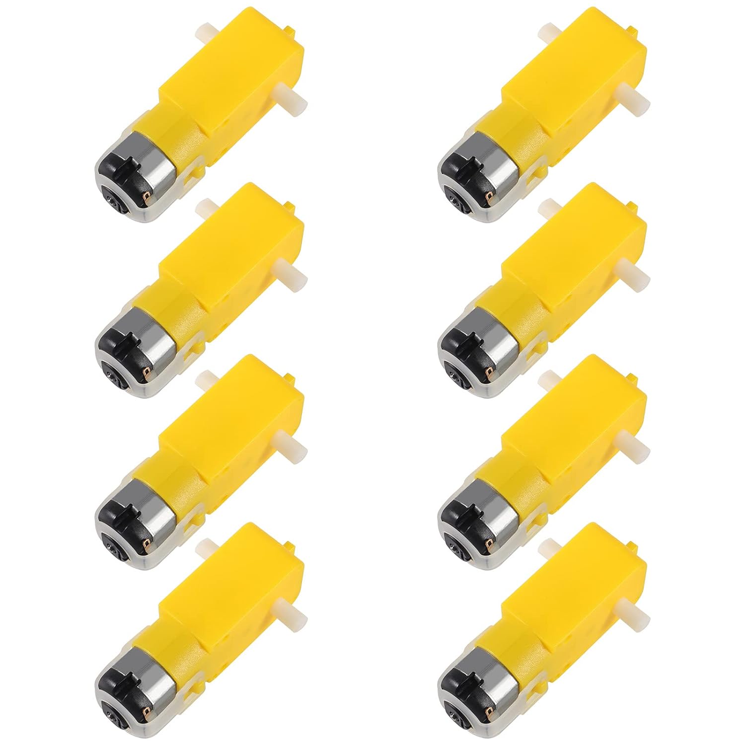 8PCS TT Motor DC Electric Gear Motor 3V-6V Gear Motor Dual Shaft Intelligent Car Chassis Four Drive Car Hot for DIY Smart Car Robot Aircraft Toys/Robotic Body/Four-Wheel Drive Toy Car