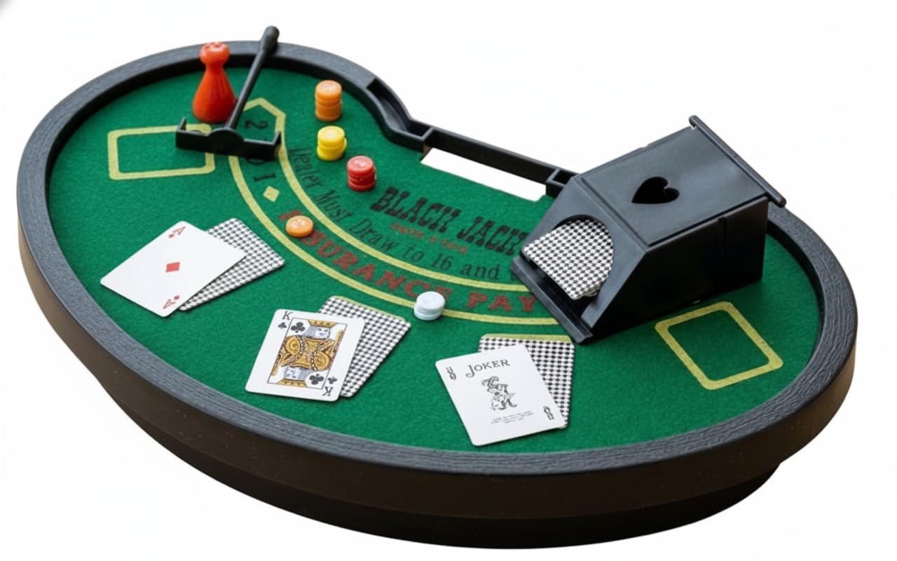 Amazon.com: Mini Blackjack Table Game Set – Compact Tabletop