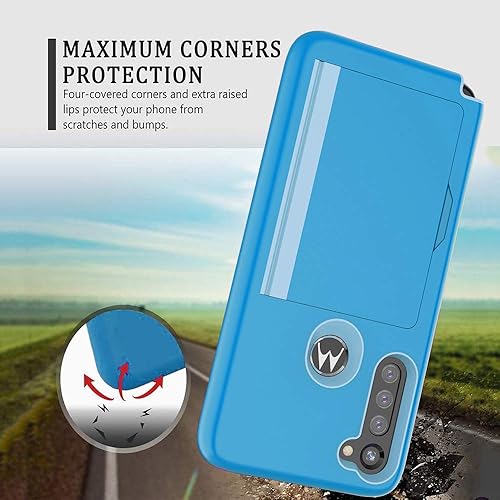 Miniatura 6 de Funda de teléfono para Moto G8 Power con protector de pantalla de vidrio templado y soporte para tarjeta de crédito, accesorios para celular