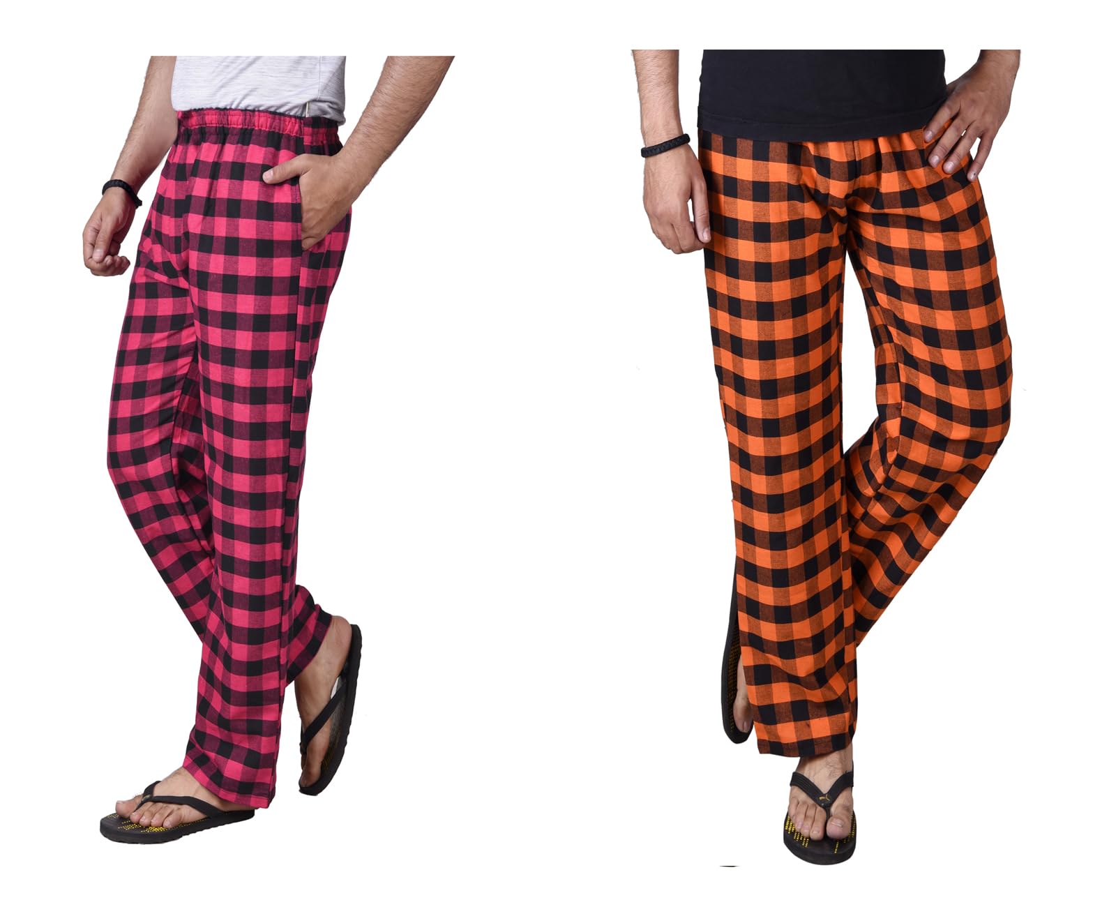 letz dezine Comfortable and Stylish Cotton Check Pyjama for Men - Stay Cozy All Day Night! Pack of 2, (Free Size, Multicolor LDS11459)-picture-39