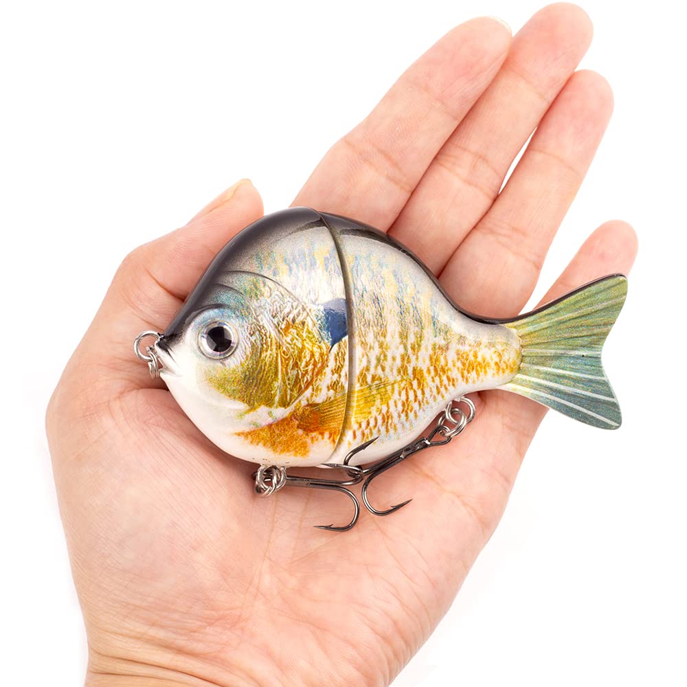 HUFFA Leurre de pêche Flottant Swimbait 12 Couleurs 14.5cm 82g leurres articulés Jerkbait leurre à Queue Souple appât Bluegill (Color : A, Size : 145mm 82g HUFFA Leurre de pêche Flottant Swimbait 12 Couleurs 14.5cm 82g leurres articulés Jerkbait leurre à Queue Souple appât Bluegill (Color : A, Size : 145mm 82g