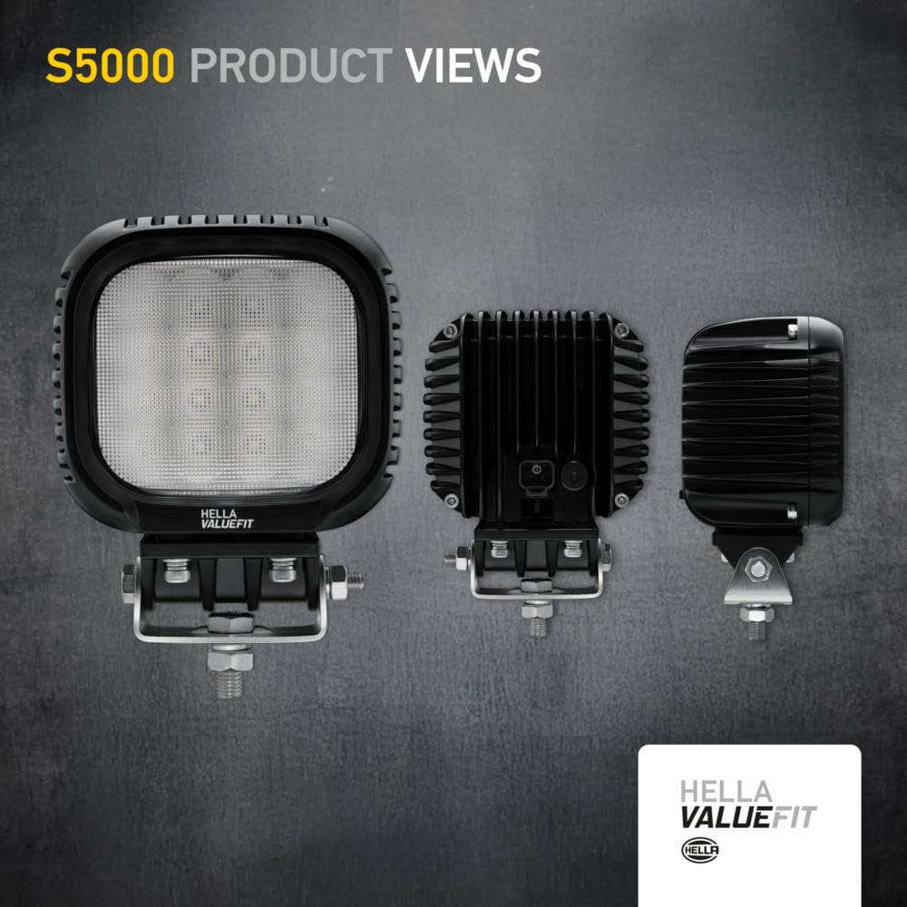 HELLA VALUEFIT LED Projecteur longue portée - Blade Chrome RE 9 - 12V / 24V - rectangulaire - Chiffre de référence: 25 - limpide - Couleur lumineuse: blanc/ambre - Câble
