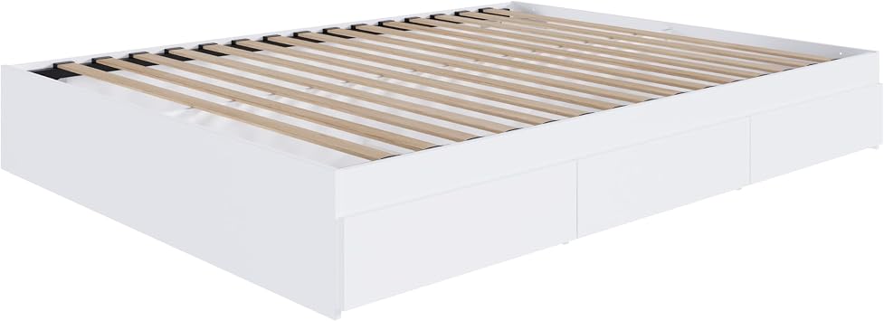 Nexera 3 Drawer Queen Storage Bed, White