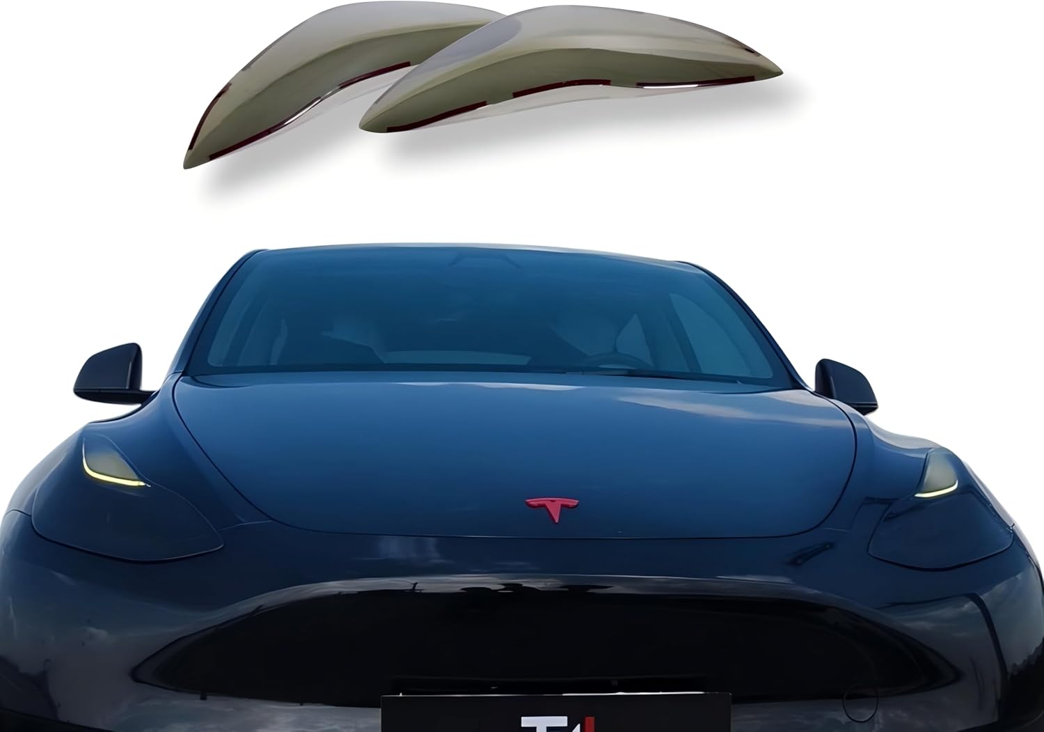 Smoked Acrylic Light Covers for Tesla Model 3 (2016-2023) & Model Y (2021+) (Head Light Covers)