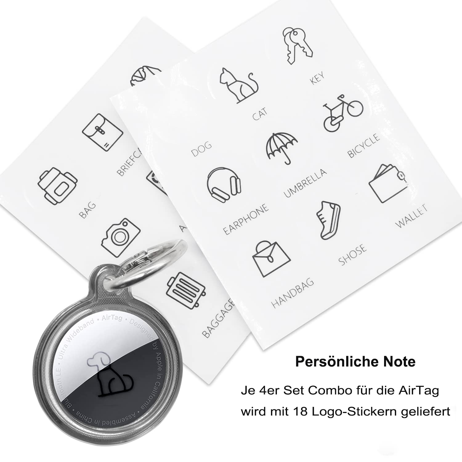 Custodia protettiva in TPU per custodia Airtag con portachiavi Copertura completa Supporto Airtag impermeabile IP68 per accessori Air Tag Chiavi per