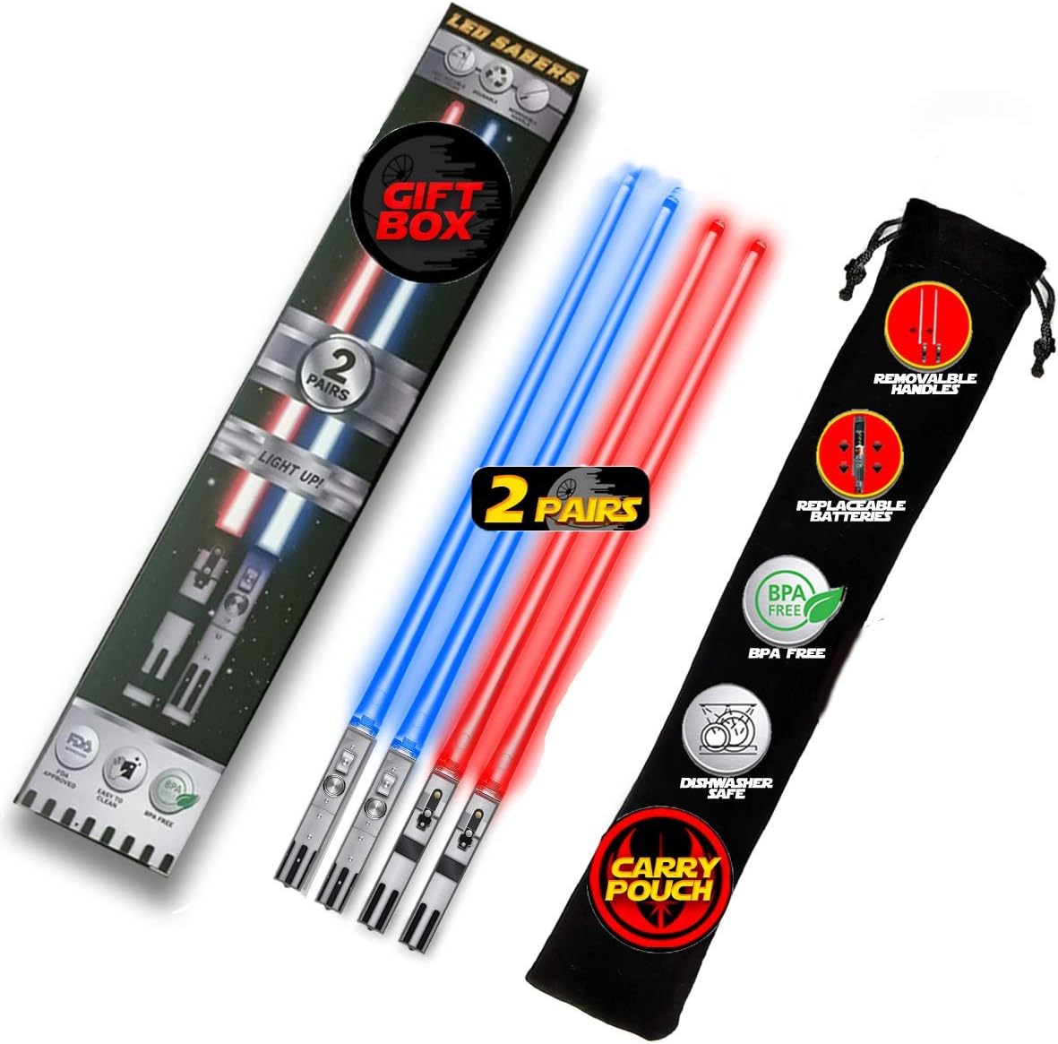 LIGHTSABER CHOPSTICKS LIGHT UP STAR WARS LED Glowing Light