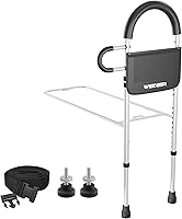 Vista 1 de Rieles de cama para adultos mayores: pasamanos de barra de apoyo lateral para personas mayores con rieles de doble asa y bolsa de almacenamiento