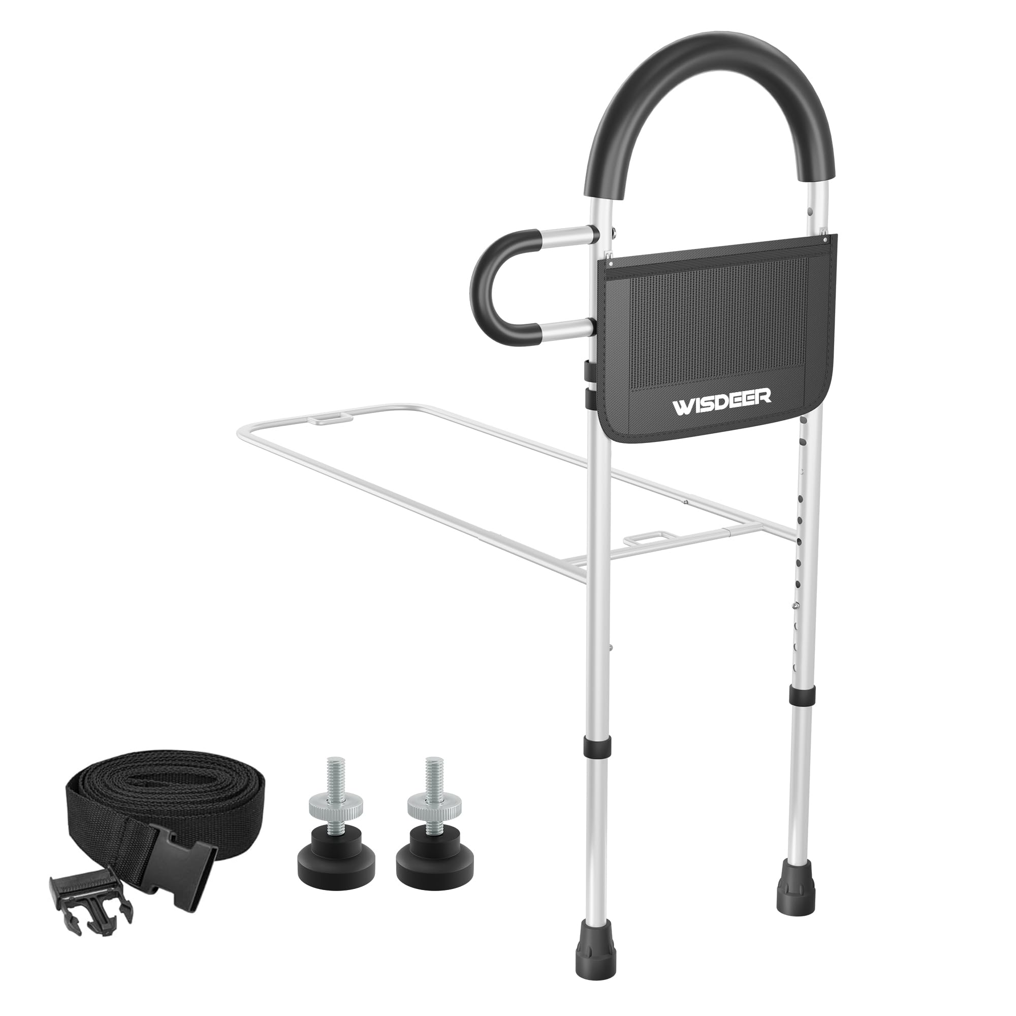 Bed Rails for Elderly Adults Safety: Side Assist Grab Bar Handrails for Seniors with Dual Handle Rails & Storage Bag - Adjustable Bed Cane Portable