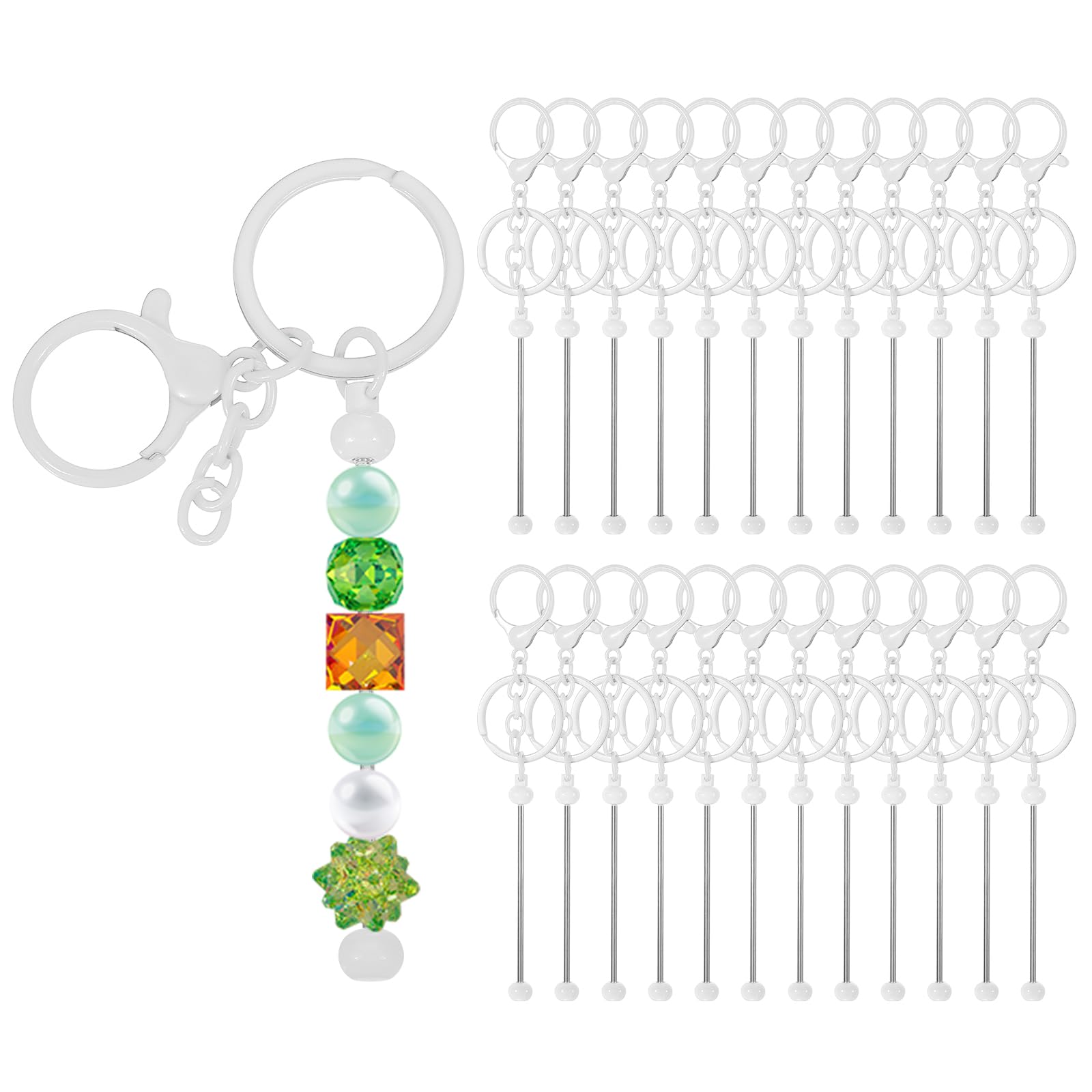 PATIKIL 24 Pcs Beadable Keychains Bars
