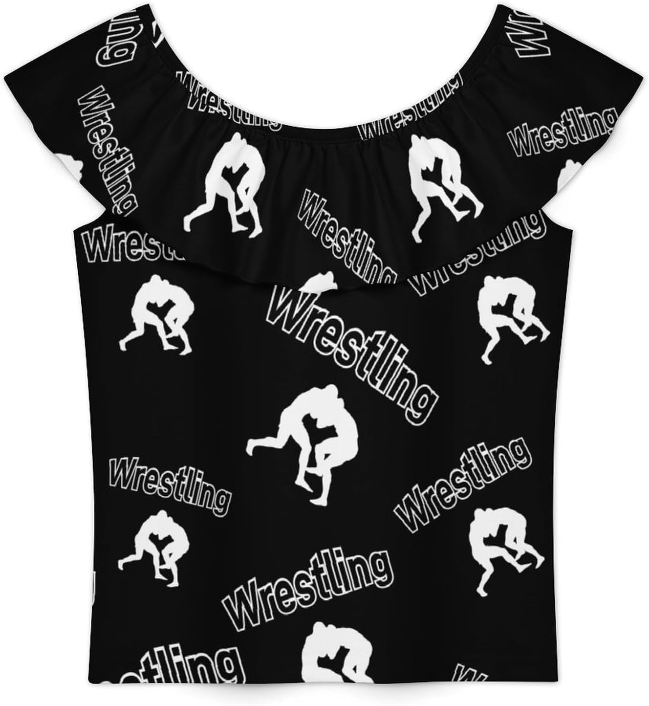 Wrestling Girls T-Shirts Top Ruffle Short Sleeve Blouse Casual Graphic Tees