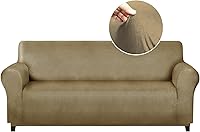 Vista 24 de molasofa Funda de sofá extragrande para decoración del hogar, suave funda de sofá de 3 cojines para sofá, funda de elastano similar al cuero. Funda