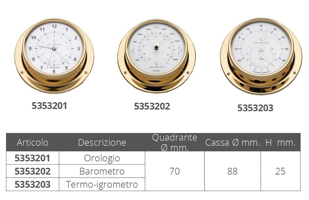 Barigo Humedad termohigrómetro Ø 70 mm oro