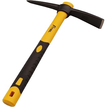 Forged Weed Mattock Hoe 15 One Piece Intact Drop Forged Plastic Coated Fiberglass Handle 635g