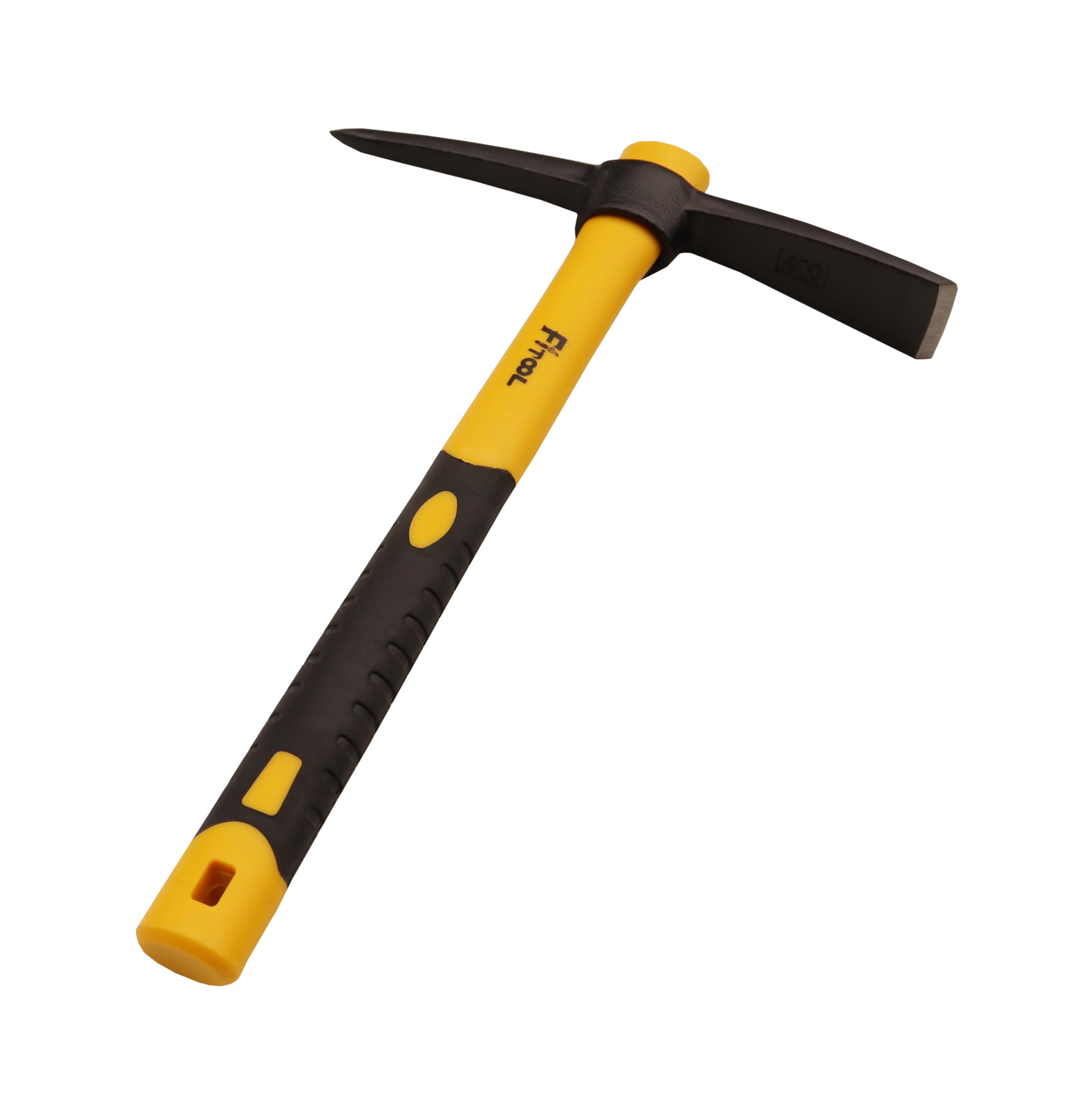 Kute chwasty Mattock motyka 38,1 cm, jednoczęściowa, nienaruszona kuta obniżona, uchwyt z włókna szklanego powlekany tworzywem sztucznym, 635 g