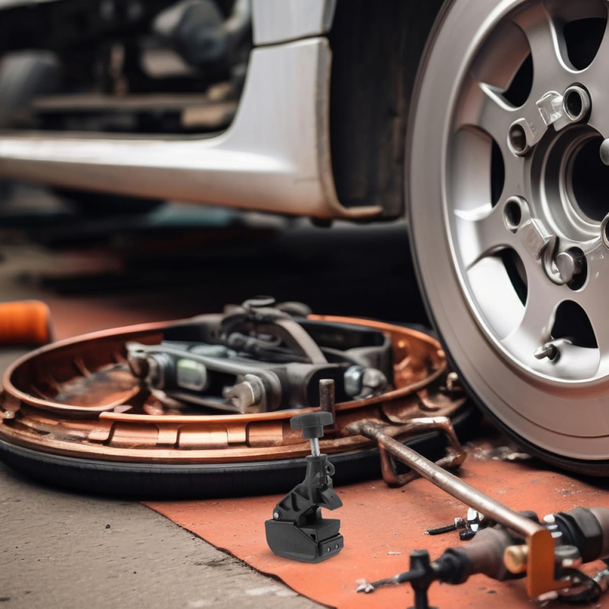 2pezzi Attrezzo per Pneumatici Nero in Plastica Compatto | Officina Professionale e Meccanici Fai-da-te, Portatile, Design Salvaspazio, per Gomme Auto