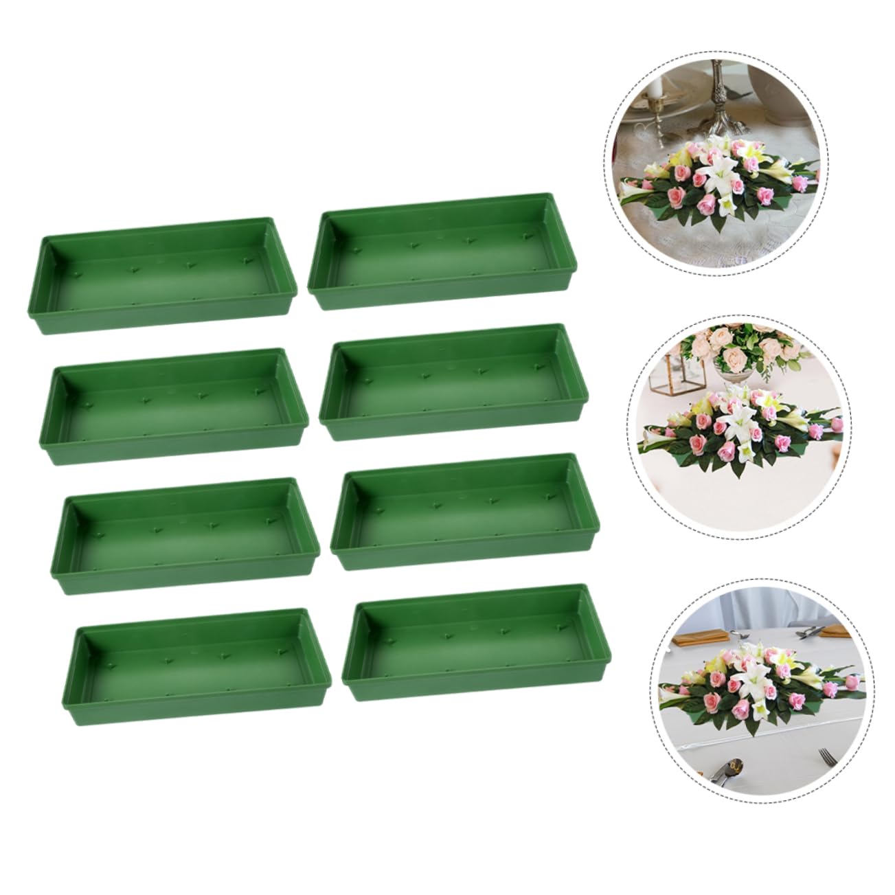 FUNOMOCYA 8Pcs Floral Foam Tray Durable Flower Arrangement Fixing Trays for Weddings Parties Events for Effortless Decor
