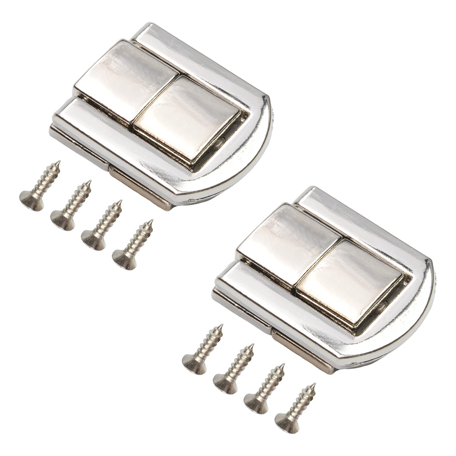 MroMax Toggle Catch Lock, 25mm Retro Decorative Golden Hasp with Screws for Suitcase Chest Trunk Latch Clasp, Pack of 2