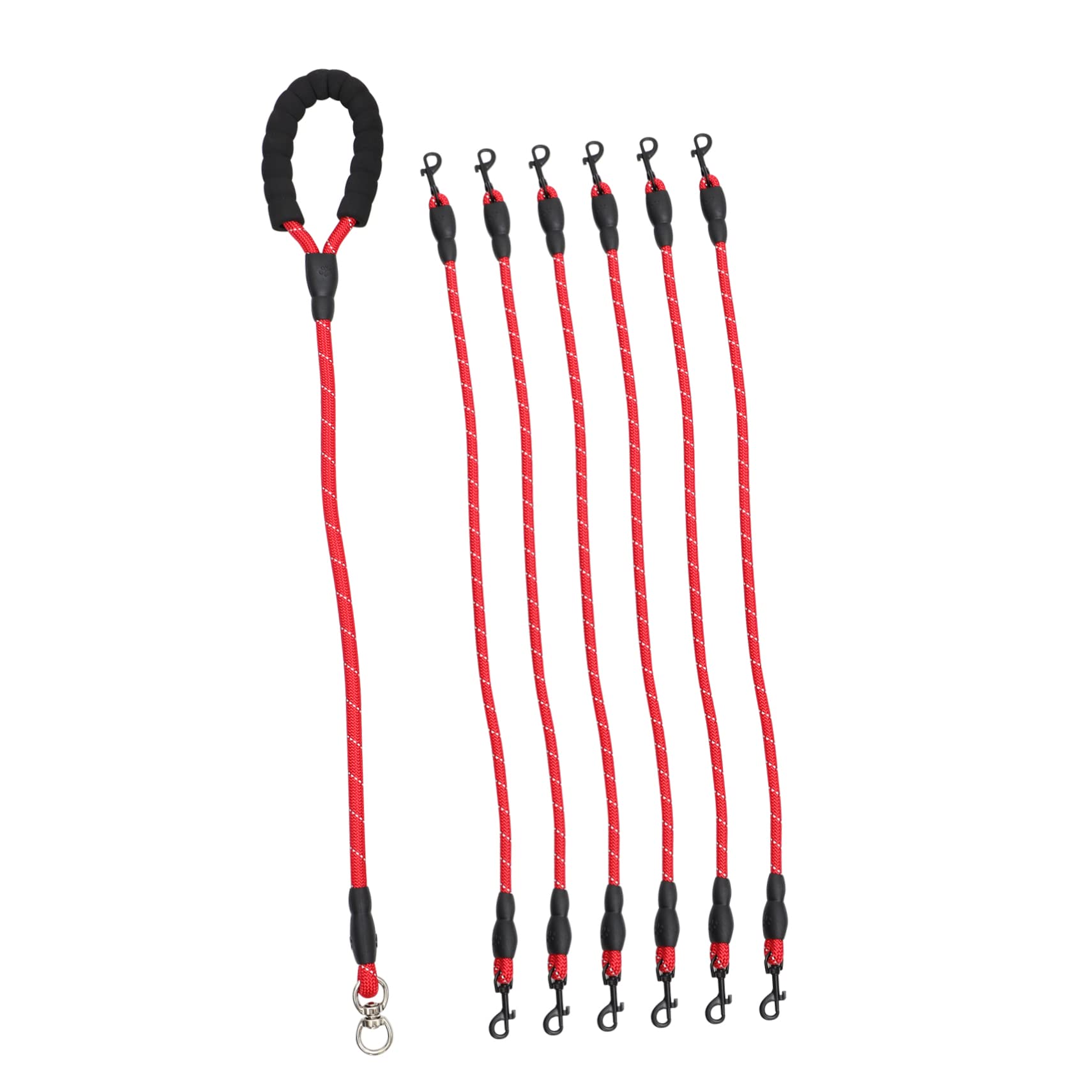 POPETPOP Dog Leash 6 Heads Puppy Training Nylon Traction Rope Pet Walking Leash Safe Design