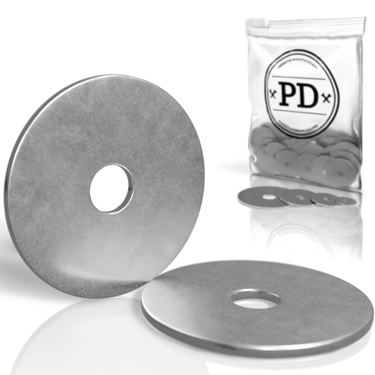 PD® große Karosseriescheiben M8x40 (Kotflügelscheiben) | Hochwertige A2 V2A Edelstahl Unterlegscheiben | Rostfreie Edelstahlscheiben Beilagscheiben mit extra großem Außendurchmesser | 25 Stück