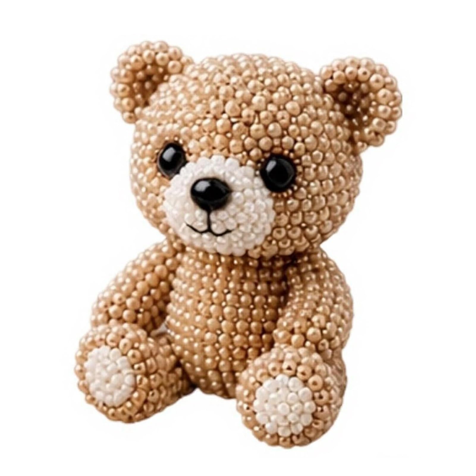 ZhzeYun 3D Animal DIY Beading Kit, Cute Tiny Beaded Animal Craft Set, Beginner Friendly Bead Art for Teens Adults Stress Relief Handmade Gift Bear
