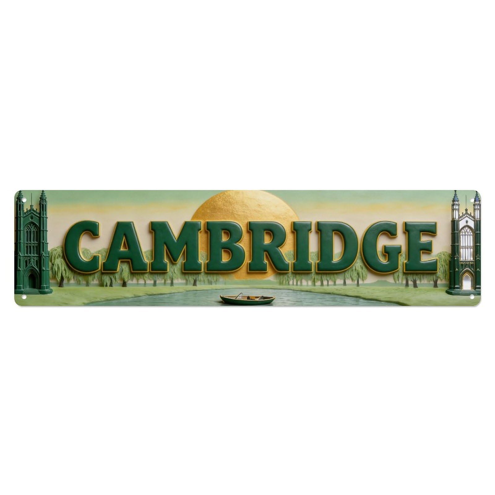 Metal Tin Sign Cambridge England Vintage