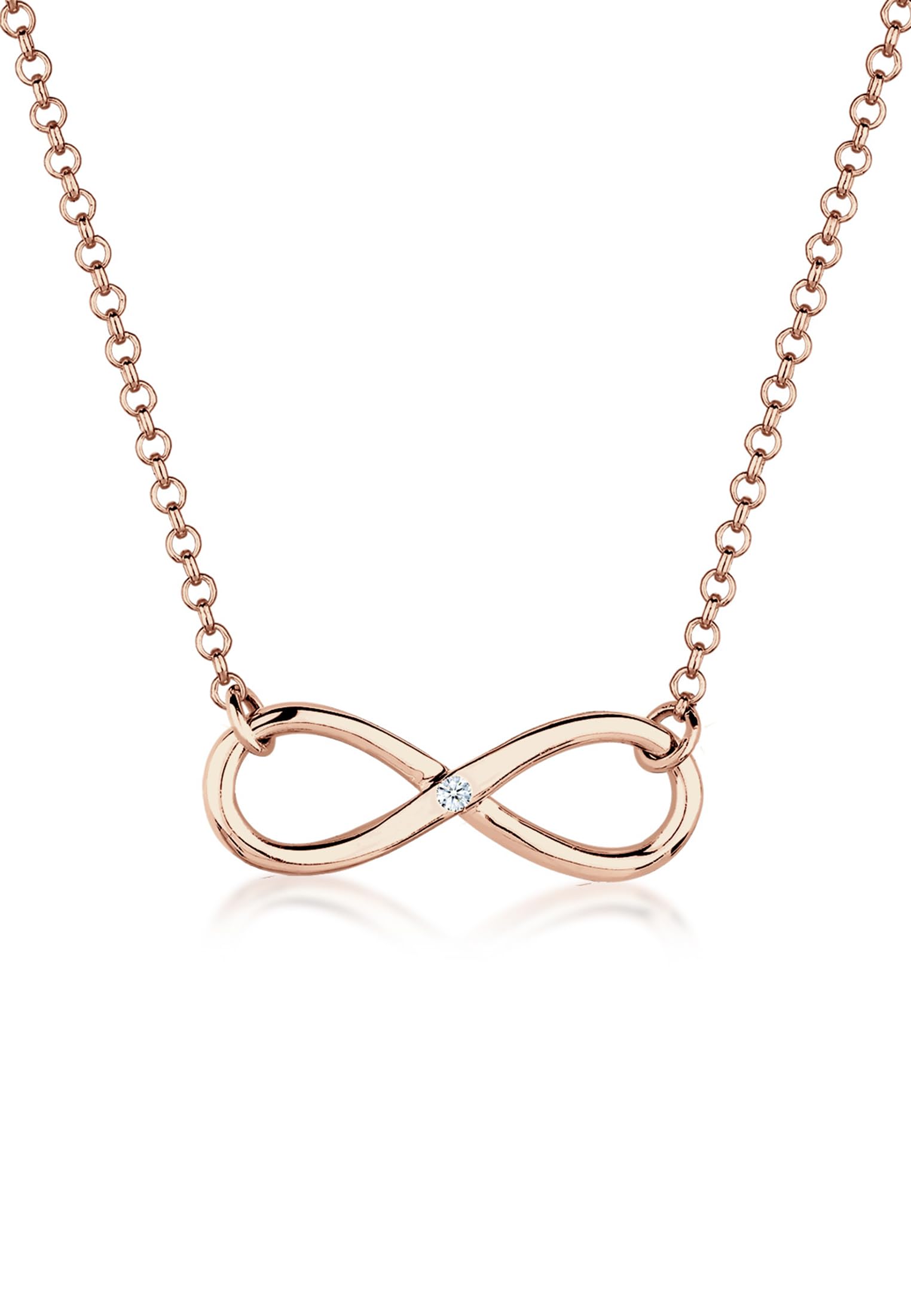 Elli DIAMONDS Necklace Women Infinity Pendant Classic with Diamond (0.03 ct.) in 925 Sterling Silver 45 cm long