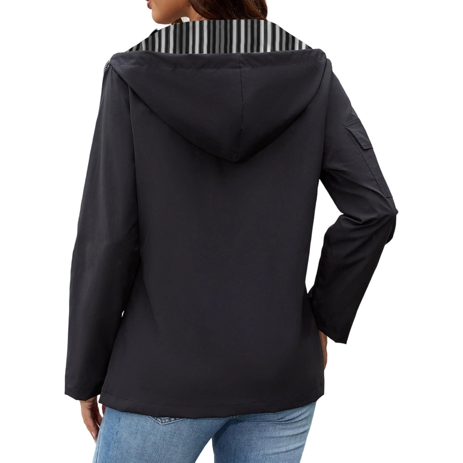 Genérico Chubasquero Mujer Impermeable-Anoraks Para Mujer Chaqueta Informal Con Capucha Y Bolsillo Cortavientos Para Uso Diario Prenda De Abrigo Ideal Para El Invierno Con Un Estilo VersáTil