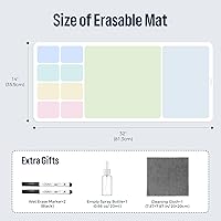 Vista 4 de LOUKIN Erasable Dry Erase Desk Mat, Mouse Pad, Writing White Board, Non-Slip Desktop Protector for Office, Home, School