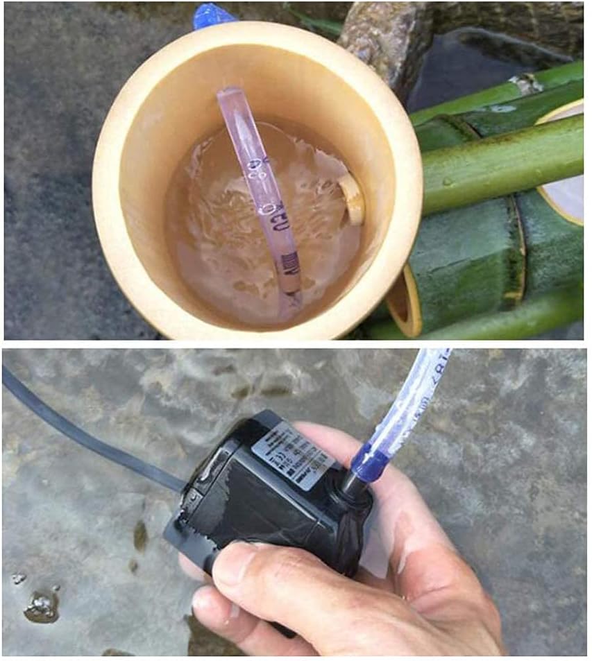 Bamboo Fountain Water,Bamboo Fountain Decor Bamboo Fountain Water Feature Garden Handmade Fountain Pump Sculptures Statues Arts Crafts Garden Decoration Waterfall,35cm+4w