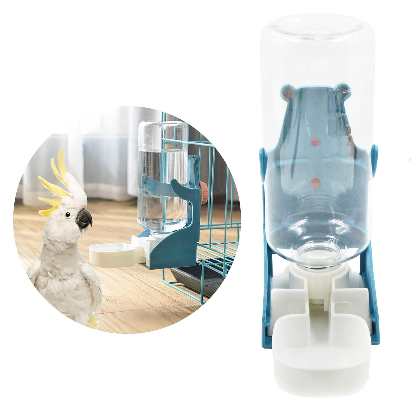AUSYIWI Dispensador automático de agua y comedero para pájaros en jaulas, perfecto para periquitos y loros