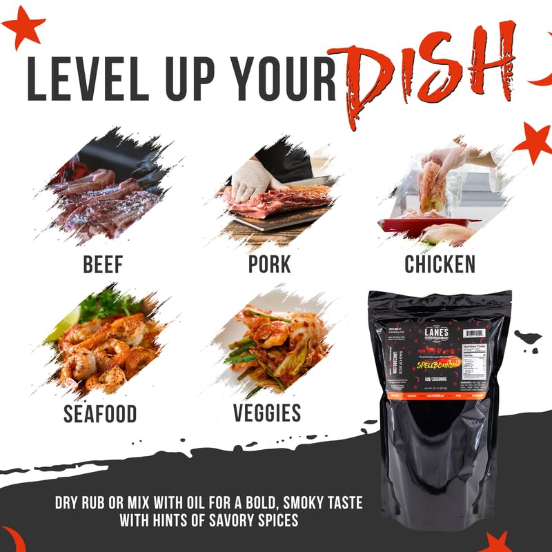 Miniatura 5 de Lane's Spellbound Hot Sweet and Spicy Rub - Rub de cerdo dulce y ahumado premium  Condimento dulce picante  Sabor ahumado profundo, rico y picante