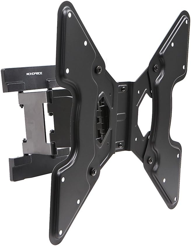 Discount 80% Monoprice Ultra-Slim Full-Motion Articulating TV Wall Mount Bracket - for TVs 32in to 55in Max Weight 66lbs Extension Range of 1.5in to 10.7in VESA Up to 400x400 Works with Concrete & Brick Black