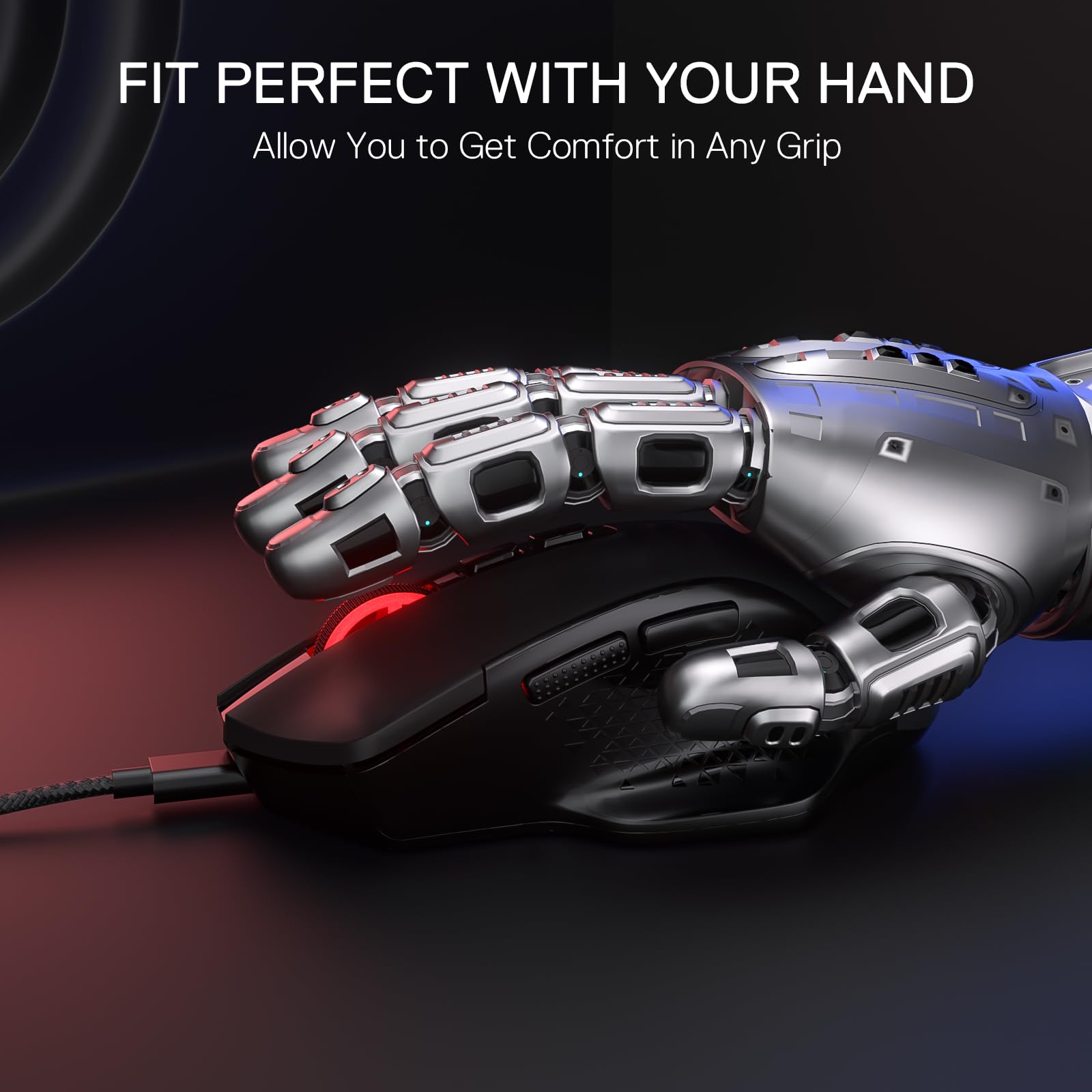 Redragon M695 Mouse Gaming Cablato Programmabile Ergonomico Nero