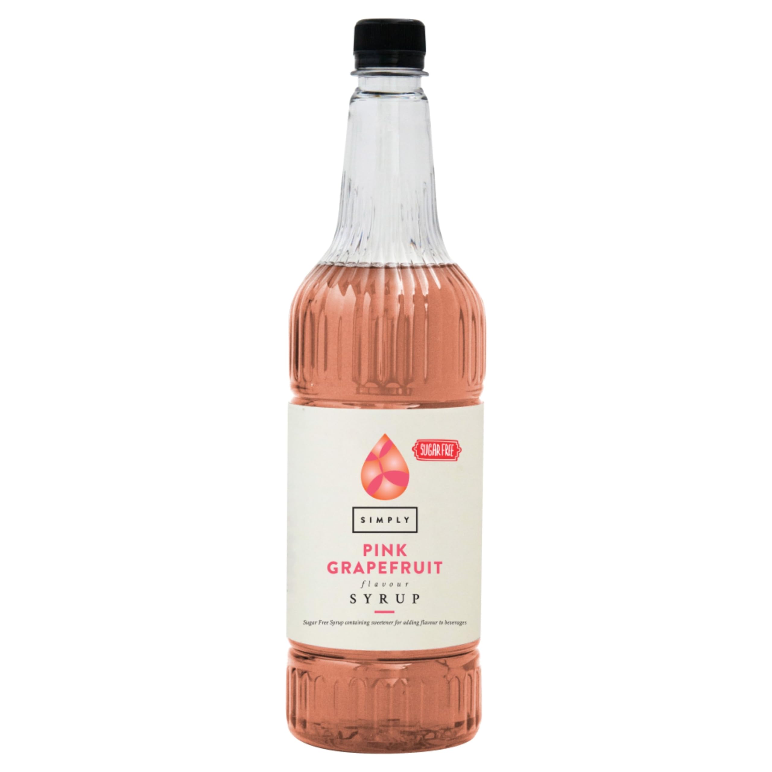 Simply Sugar Free Pink Grapefruit Syrup, Low Calorie, Vegan & Nut Free Flavoured Syrup for Coffee, Cocktails & Baking (1 Litre)