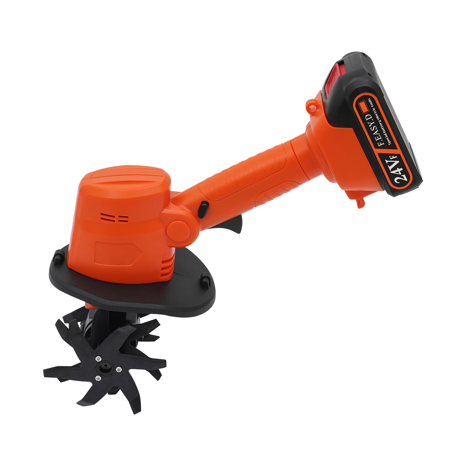 Motoazada con batería de 21 V con cuchillas de 65 Mn, 235 rpm, azada inalámbrica para jardín, con cubierta protectora, azada de jardín manual para jardines, patios, ancho de trabajo y profundidad: 10