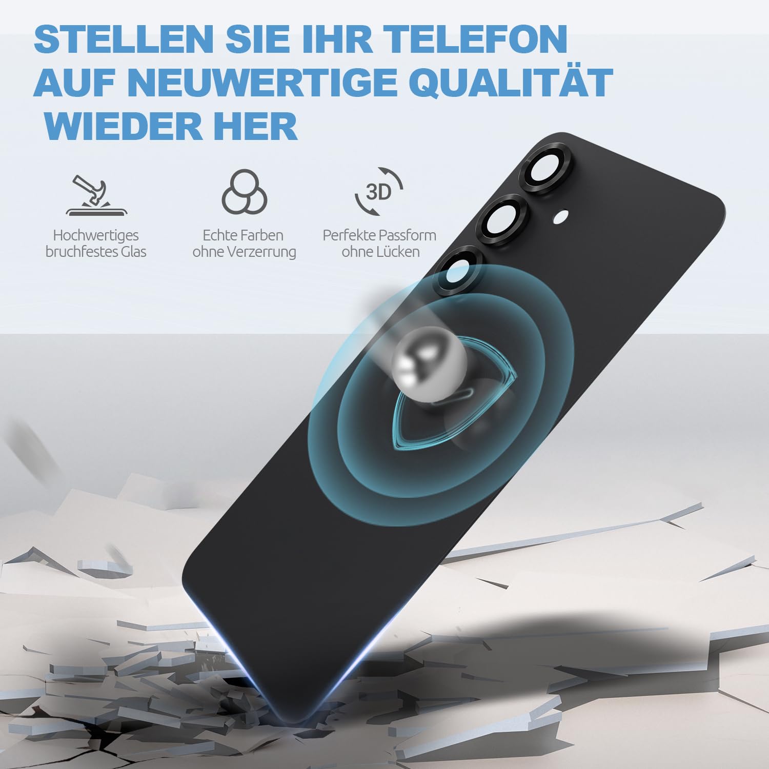 Backcover Glas für Samsung Galaxy S25 S931, Hellblau