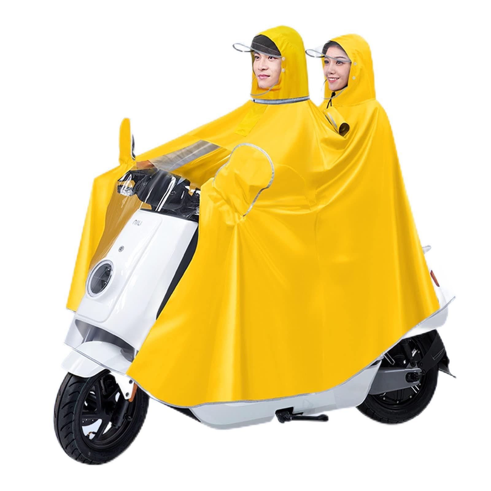 TBDdsd Cycling Raincoat, Two-Person Riding Rain Cape Cycling Hooded Raincoat, Windproof, for Bike, Ebike, Motorcycle(Unique Colour,5XL)