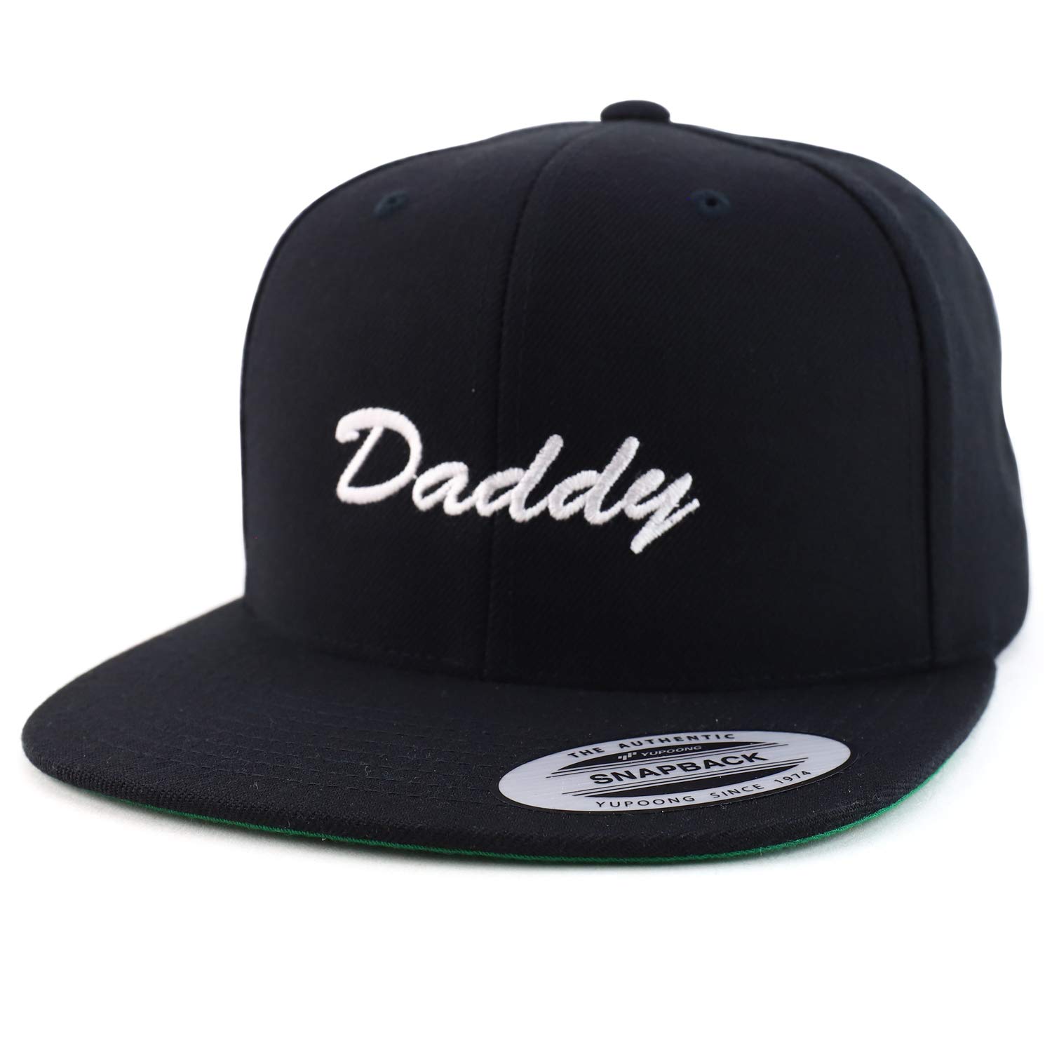 Trendy Apparel ShopFlexfit Daddy Script Font Embroidered Structured Flatbill Snapback Cap
