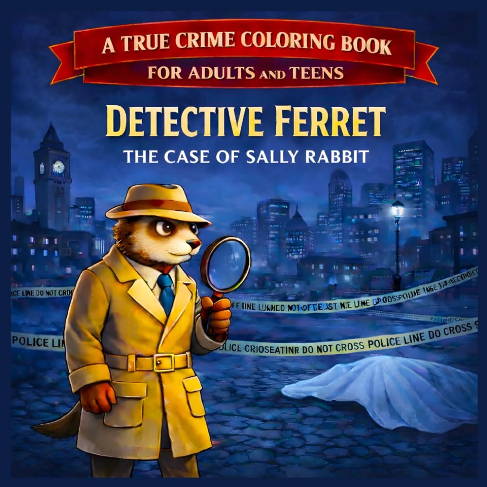 Detective Ferret: The Case of Sally Rabbit A True Crime Coloring Book for Adults and Teens: A True Crime Coloring Book and Mystery Activity Featuring ... Coloring Book Series For Teens And Adults)