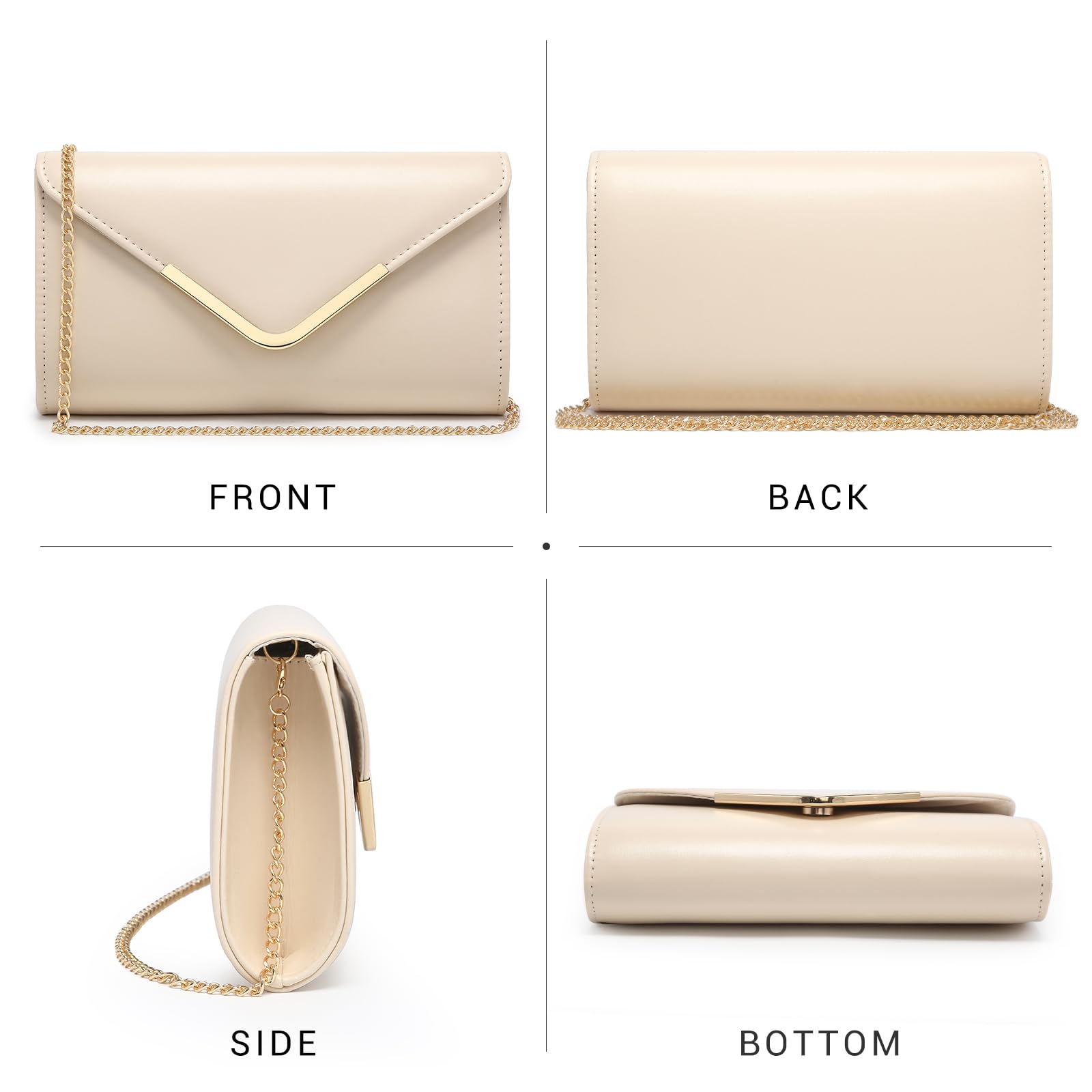 Dasein Bolsos de noche formales para mujer, bolsos de mano para bodas, fiestas, bailes, bolsos con correa para el hombro y solapa con purpurina